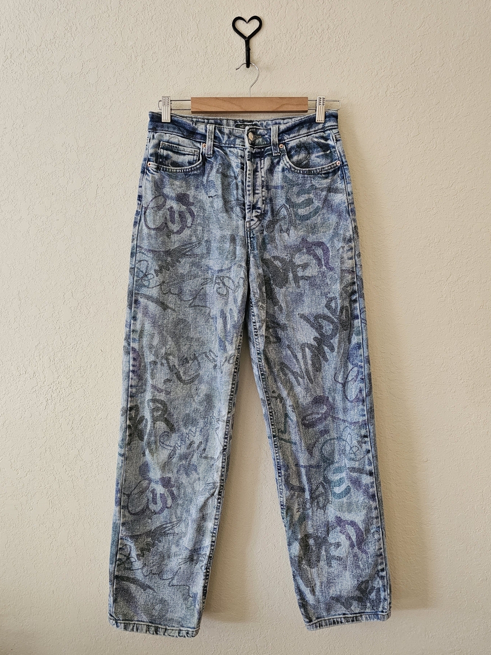 Wild Fable Light Blue Graffiti Straight Leg Jeans